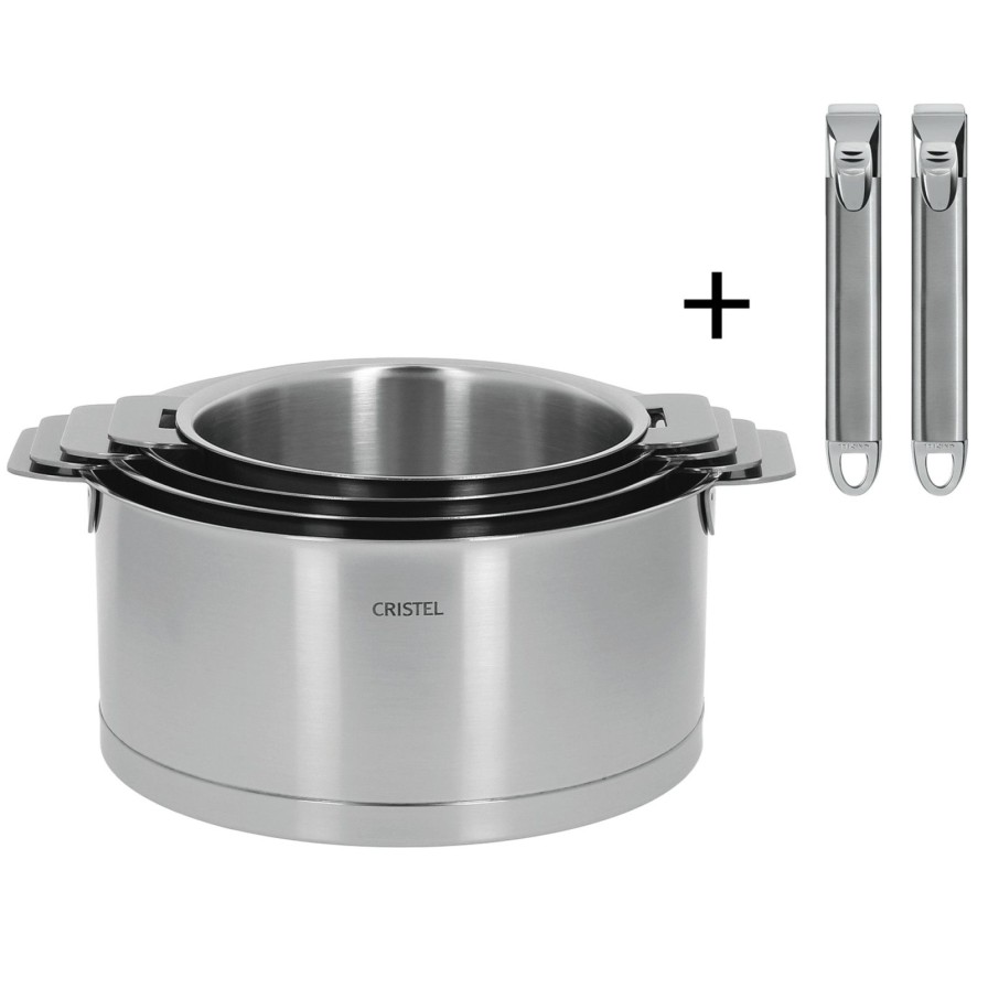 Best CRISTEL Serie De 4 Casseroles Strate + 2 Poignees Amovibles Zenith