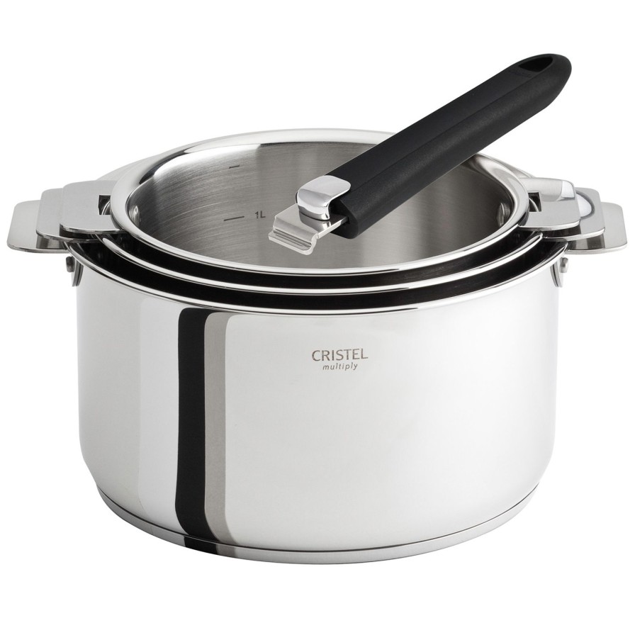 Best CRISTEL Serie De 3 Casseroles Casteline + 1 Poignee Amovible