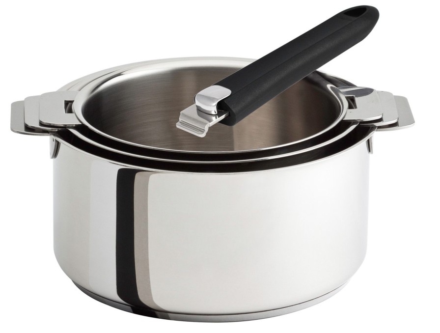 Clearance CRISTEL Serie De 3 Casseroles + 1 Poignee Amovible